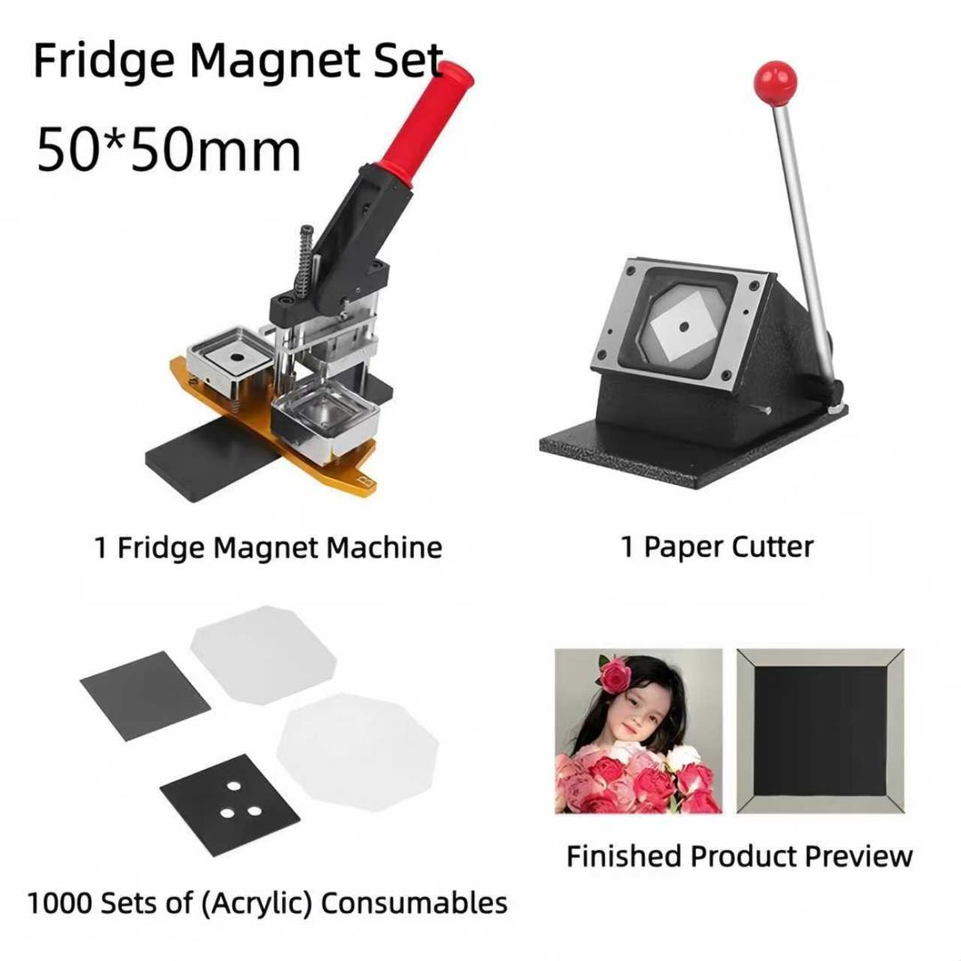 Button Maker Machine, Square Badge Punch Press (Size 50x50mm)
